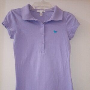 Ambiance Apparel 5 small polo shirts lavender, sky blue, teal, coral, and brown